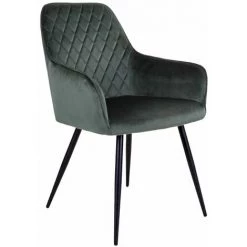 ALTOBUY VIBY - Lot De 2 Fauteuils Velours Vert Et Piétement Acier Noir - Vert -Pas Cher Fauteuil Magasin 51210063 3