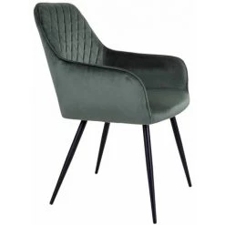 ALTOBUY VIBY - Lot De 2 Fauteuils Velours Vert Et Piétement Acier Noir - Vert -Pas Cher Fauteuil Magasin 51210063 5
