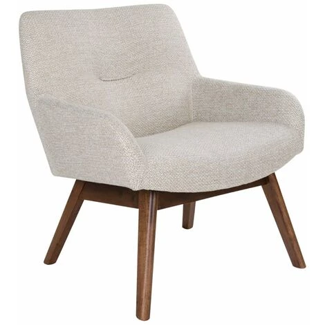 ALTOBUY HARROW - Fauteuil Noyer Massif Naturel Et Tissu Sable - Beige 5 ALTOBUY HARROW - Fauteuil Noyer Massif Naturel Et Tissu Sable - Beige – Image 3