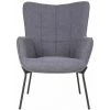ALTOBUY FINTRY - Fauteuil Tissu Gris Et Piétement Acier Noir - Gris 2 ALTOBUY FINTRY - Fauteuil Tissu Gris Et Piétement Acier Noir - Gris -Pas Cher Fauteuil Magasin 51210077 1