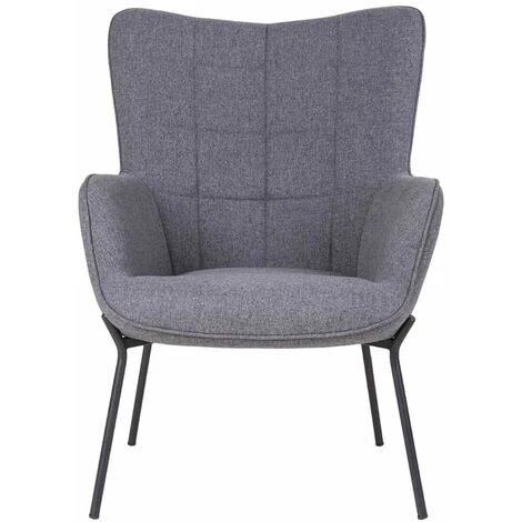 ALTOBUY FINTRY - Fauteuil Tissu Gris Et Piétement Acier Noir - Gris 3 ALTOBUY FINTRY - Fauteuil Tissu Gris Et Piétement Acier Noir - Gris