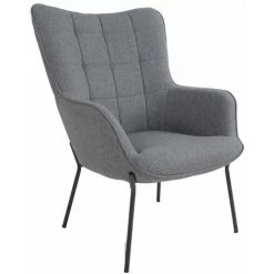 ALTOBUY FINTRY - Fauteuil Tissu Gris Et Piétement Acier Noir - Gris 9 ALTOBUY FINTRY - Fauteuil Tissu Gris Et Piétement Acier Noir - Gris -Pas Cher Fauteuil Magasin 51210077 3