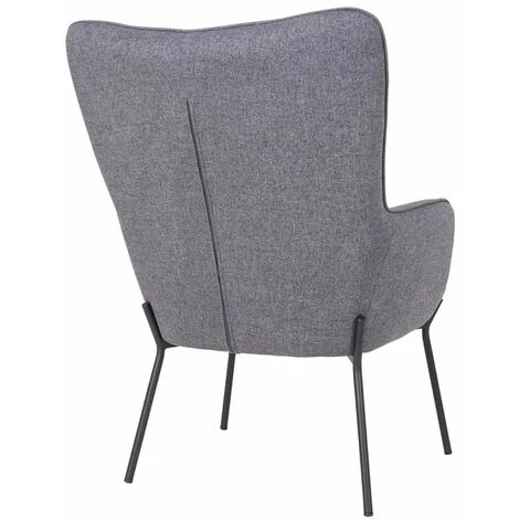 ALTOBUY FINTRY - Fauteuil Tissu Gris Et Piétement Acier Noir - Gris 7 ALTOBUY FINTRY - Fauteuil Tissu Gris Et Piétement Acier Noir - Gris – Image 5