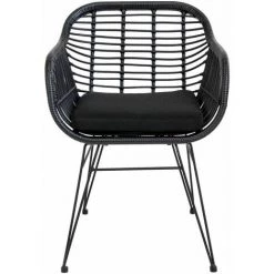 ALTOBUY PILA - Lot De 2 Fauteuils Rotin Synthétique Noir Et Pieds Acier - Noir -Pas Cher Fauteuil Magasin 51210089 4