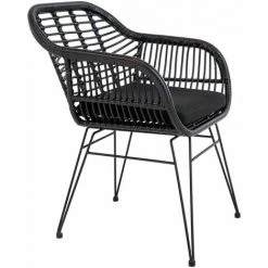 ALTOBUY PILA - Lot De 2 Fauteuils Rotin Synthétique Noir Et Pieds Acier - Noir -Pas Cher Fauteuil Magasin 51210089 5