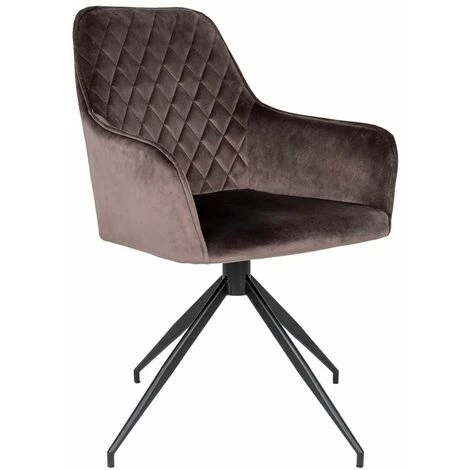 ALTOBUY KARBO - Fauteuil Pivotant Velours Taupe Et Piétement Acier - Taupe 3 ALTOBUY KARBO - Fauteuil Pivotant Velours Taupe Et Piétement Acier - Taupe