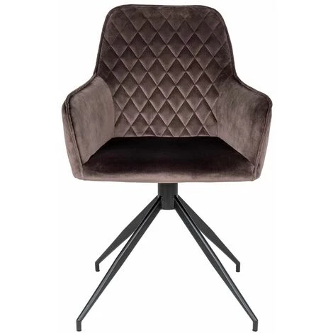 ALTOBUY KARBO - Fauteuil Pivotant Velours Taupe Et Piétement Acier - Taupe 5 ALTOBUY KARBO - Fauteuil Pivotant Velours Taupe Et Piétement Acier - Taupe – Image 3
