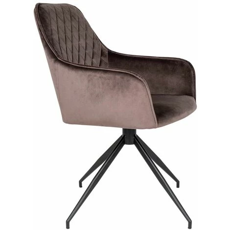 ALTOBUY KARBO - Fauteuil Pivotant Velours Taupe Et Piétement Acier - Taupe 7 ALTOBUY KARBO - Fauteuil Pivotant Velours Taupe Et Piétement Acier - Taupe – Image 5