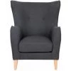 ALTOBUY TERAMO - Fauteuil Hêtre Massif Naturel Et Tissu Gris Foncé - Gris Anthracite -Pas Cher Fauteuil Magasin 51210272 1