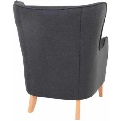 ALTOBUY TERAMO - Fauteuil Hêtre Massif Naturel Et Tissu Gris Foncé - Gris Anthracite -Pas Cher Fauteuil Magasin 51210272 4