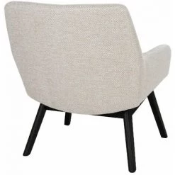 ALTOBUY HARROW - Fauteuil Noyer Massif Noir Et Tissu Sable - Beige -Pas Cher Fauteuil Magasin 51210343 4