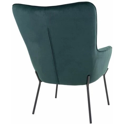 ALTOBUY FINTRY - Fauteuil Velours Vert Et Piétement Acier Noir - Vert 7 ALTOBUY FINTRY - Fauteuil Velours Vert Et Piétement Acier Noir - Vert – Image 5