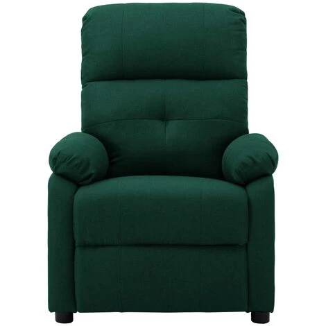 TRUE DEAL Fauteuil Inclinable Vert Foncé Tissu 4 TRUE DEAL Fauteuil Inclinable Vert Foncé Tissu – Image 2