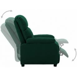 TRUE DEAL Fauteuil Inclinable Vert Foncé Tissu 9 TRUE DEAL Fauteuil Inclinable Vert Foncé Tissu -Pas Cher Fauteuil Magasin 51220167 3