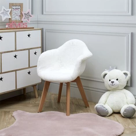 Fauteuil Enfant Fourrure Blanc Home Deco Kids 4 Fauteuil Enfant Fourrure Blanc Home Deco Kids – Image 2