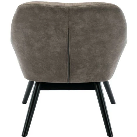 MOLOO MALMO - Fauteuil Vintage Marron Clair Pieds Bois Noir - Marron 5 MOLOO MALMO - Fauteuil Vintage Marron Clair Pieds Bois Noir - Marron – Image 3