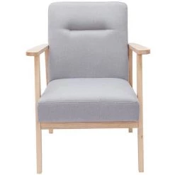 MILIBOO Fauteuil Scandinave Gris Clair Et Bois ABYSS - Gris Clair