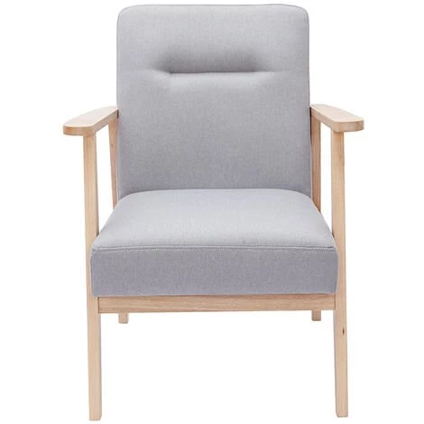 MILIBOO Fauteuil Scandinave Gris Clair Et Bois ABYSS - Gris Clair 3 MILIBOO Fauteuil Scandinave Gris Clair Et Bois ABYSS - Gris Clair