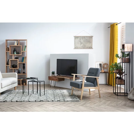 MILIBOO Fauteuil Scandinave Gris Clair Et Bois ABYSS - Gris Clair 7 MILIBOO Fauteuil Scandinave Gris Clair Et Bois ABYSS - Gris Clair – Image 5