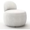PRIVATEFLOOR Fauteuil Blanc En Tissu Bouclé - Melanie Blanc - Bois, Boucle, Polyester - Blanc -Pas Cher Fauteuil Magasin 51330202 1
