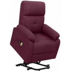 Fauteuil De Massage Inclinable Tissu Violet VidaXL
