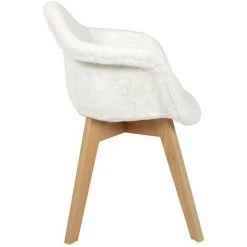 THE HOME DECO FACTORY Fauteuil Scandinave Imitation Fourrure Blanc Pour Enfant - Blanc -Pas Cher Fauteuil Magasin 51434461 3