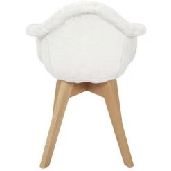 THE HOME DECO FACTORY Fauteuil Scandinave Imitation Fourrure Blanc Pour Enfant - Blanc -Pas Cher Fauteuil Magasin 51434461 4