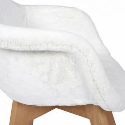 THE HOME DECO FACTORY Fauteuil Scandinave Imitation Fourrure Blanc Pour Enfant - Blanc -Pas Cher Fauteuil Magasin 51434461 5
