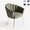 AHD AMAZING HOME DESIGN Chaise Fauteuil Coquillage Design Moderne Velours Pieds Dorés Calicis | Gris Foncé -Pas Cher Fauteuil Magasin 51444435 1