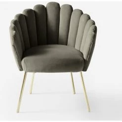 AHD AMAZING HOME DESIGN Chaise Fauteuil Coquillage Design Moderne Velours Pieds Dorés Calicis | Gris Foncé 11 AHD AMAZING HOME DESIGN Chaise Fauteuil Coquillage Design Moderne Velours Pieds Dorés Calicis | Gris Foncé -Pas Cher Fauteuil Magasin 51444435 5