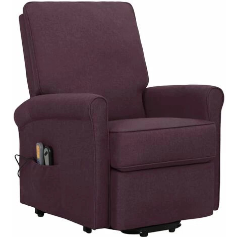 Fauteuil De Massage Inclinable Tissu Violet VidaXL 4 Fauteuil De Massage Inclinable Tissu Violet VidaXL – Image 2