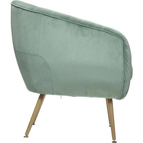 Fauteuil Velours Plissé Vert Jade Solaro Atmosphera 5 Fauteuil Velours Plissé Vert Jade Solaro Atmosphera – Image 3