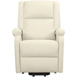 Fauteuil De Massage Inclinable Tissu Crème VidaXL -Pas Cher Fauteuil Magasin 51777586 3