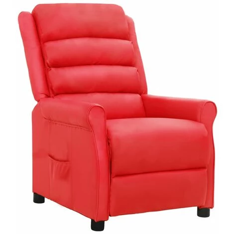 Fauteuil Inclinable Similicuir Rouge VidaXL 3 Fauteuil Inclinable Similicuir Rouge VidaXL