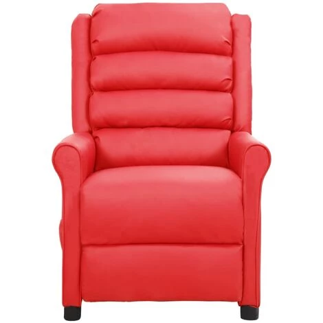 Fauteuil Inclinable Similicuir Rouge VidaXL 5 Fauteuil Inclinable Similicuir Rouge VidaXL – Image 3