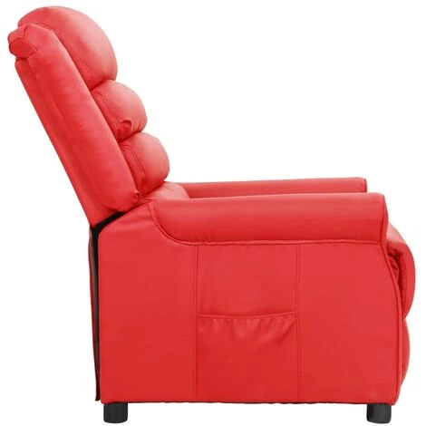 Fauteuil Inclinable Similicuir Rouge VidaXL 6 Fauteuil Inclinable Similicuir Rouge VidaXL – Image 4