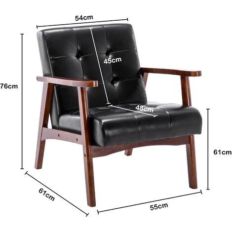 YOUTHUP Fauteuil Médiéval Fauteuil Vintage En Similicuir Tufté Avec Accoudoirs En Bois, Style Vintage, Tapissé En Bois Dur, Fauteuil Club Pour Salon ,Chambre,Appartement,Noir - Noir 7 YOUTHUP Fauteuil Médiéval Fauteuil Vintage En Similicuir Tufté Avec Accoudoirs En Bois, Style Vintage, Tapissé En Bois Dur, Fauteuil Club Pour Salon ,Chambre,Appartement,Noir - Noir â Image 5