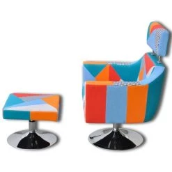 YOUTHUP Fauteuil TV Avec Design De Patchwork Tissu -Pas Cher Fauteuil Magasin 51851135 3