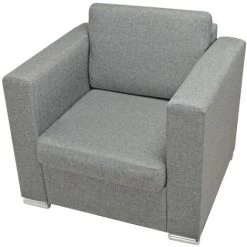 YOUTHUP Fauteuil Gris Clair Tissu -Pas Cher Fauteuil Magasin 51851455 4