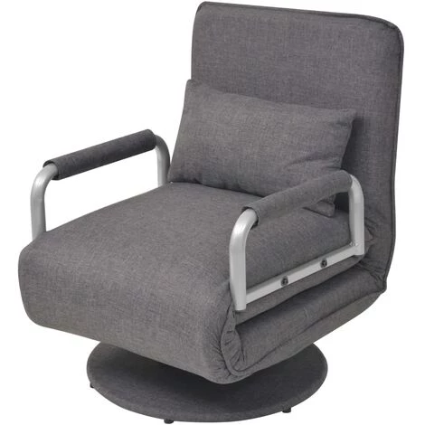 YOUTHUP Fauteuil Pivotant Et Canapé-lit Gris Foncé Tissu 3 YOUTHUP Fauteuil Pivotant Et Canapé-lit Gris Foncé Tissu
