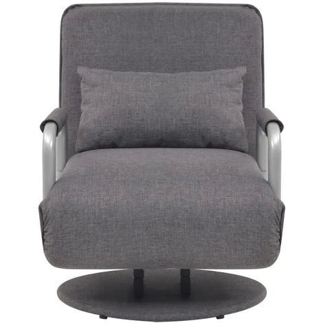 YOUTHUP Fauteuil Pivotant Et Canapé-lit Gris Foncé Tissu 5 YOUTHUP Fauteuil Pivotant Et Canapé-lit Gris Foncé Tissu – Image 3