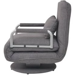 YOUTHUP Fauteuil Pivotant Et Canapé-lit Gris Foncé Tissu 10 YOUTHUP Fauteuil Pivotant Et Canapé-lit Gris Foncé Tissu -Pas Cher Fauteuil Magasin 51851663 4