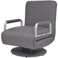 YOUTHUP Fauteuil Pivotant Et Canapé-lit Gris Foncé Tissu 11 YOUTHUP Fauteuil Pivotant Et Canapé-lit Gris Foncé Tissu -Pas Cher Fauteuil Magasin 51851663 5
