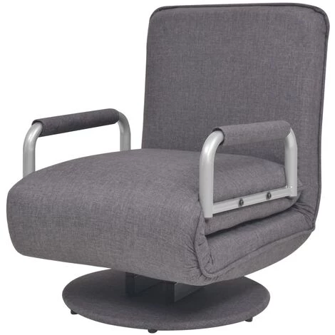 YOUTHUP Fauteuil Pivotant Et Canapé-lit Gris Foncé Tissu 7 YOUTHUP Fauteuil Pivotant Et Canapé-lit Gris Foncé Tissu – Image 5