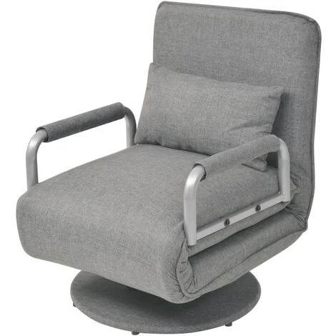 YOUTHUP Fauteuil Pivotant Et Canapé-lit Gris Clair Tissu 3 YOUTHUP Fauteuil Pivotant Et Canapé-lit Gris Clair Tissu