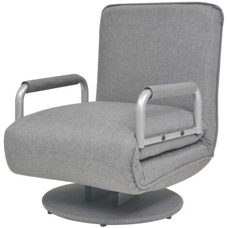 YOUTHUP Fauteuil Pivotant Et Canapé-lit Gris Clair Tissu 7 YOUTHUP Fauteuil Pivotant Et Canapé-lit Gris Clair Tissu – Image 5