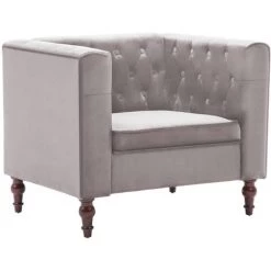 YOUTHUP Fauteuil Gris Velours -Pas Cher Fauteuil Magasin 51851962 2