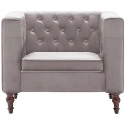 YOUTHUP Fauteuil Gris Velours -Pas Cher Fauteuil Magasin 51851962 3