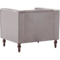 YOUTHUP Fauteuil Gris Velours -Pas Cher Fauteuil Magasin 51851962 5