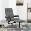 YOUTHUP Fauteuil Inclinable Avec Repose-pied Gris Clair Tissu